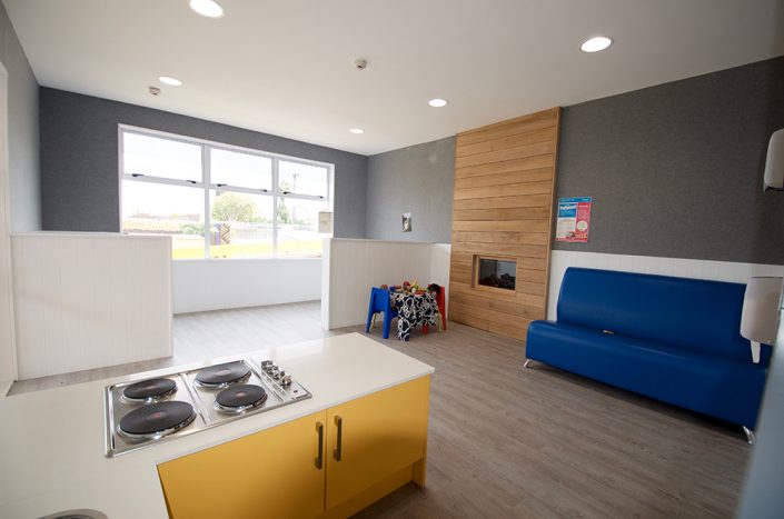 Builtwell Auckland Childcare Centre Roleplay kitchen built by Builtwell Builders for an Auckland childcare centre.