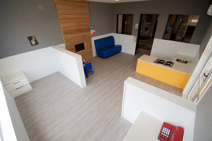 Builtwell ChoiceKids Childcare Centre Roleplay kitchen built by Builtwell Builders for an Auckland childcare centre.