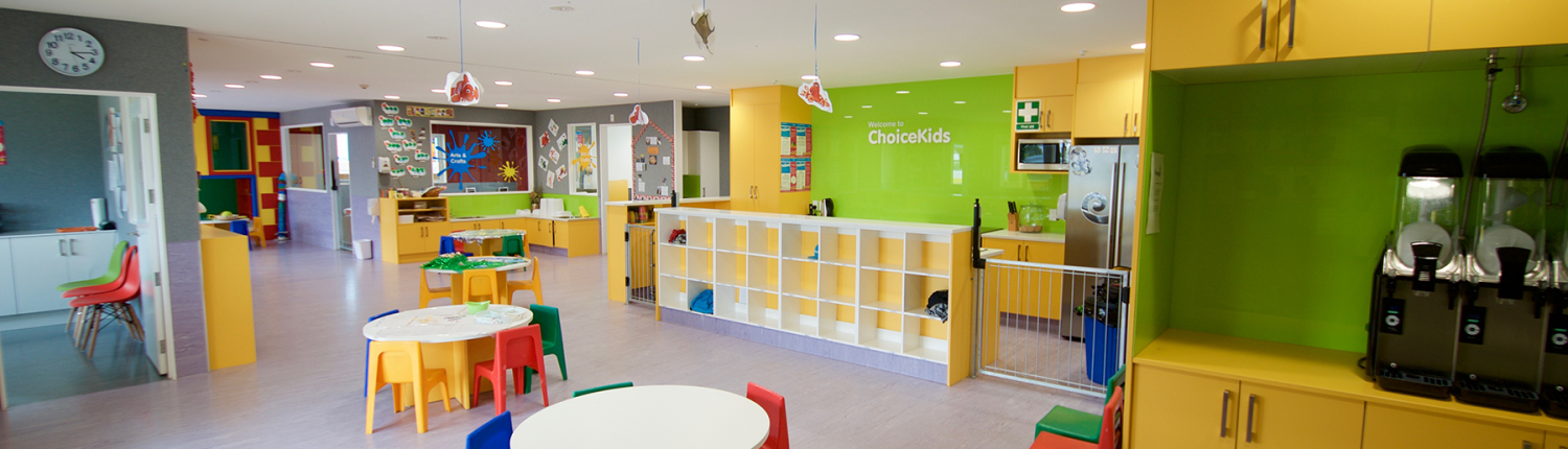 Eating area and inbuilt cabinetry built for the interior of an Auckland Childcare Centre